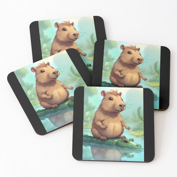 Item preview, Cute Capybara and Alligator Cartoon designed and sold by Mechanical-Artt.