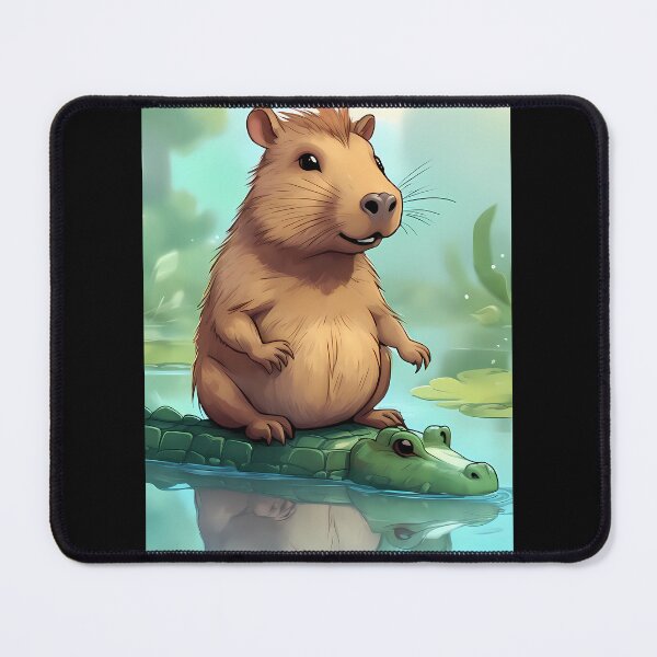 Item preview, Cute Capybara and Alligator Cartoon designed and sold by Mechanical-Artt.