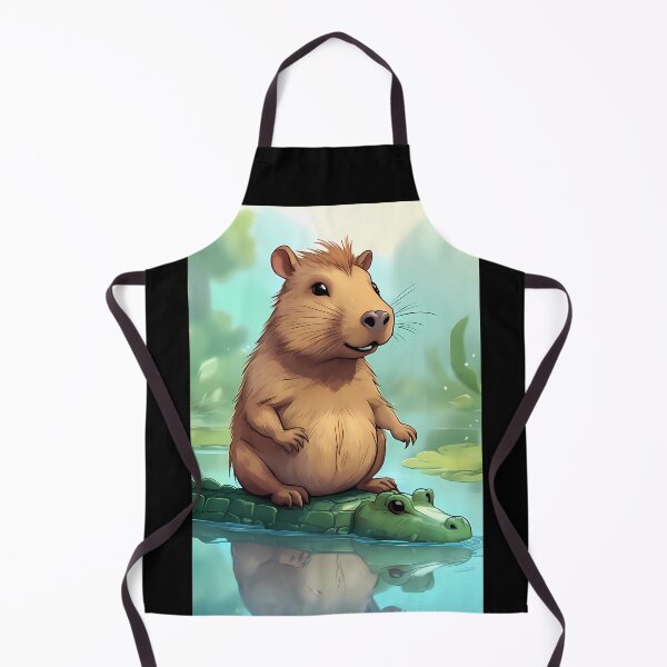Item preview, Cute Capybara and Alligator Cartoon designed and sold by Mechanical-Artt.