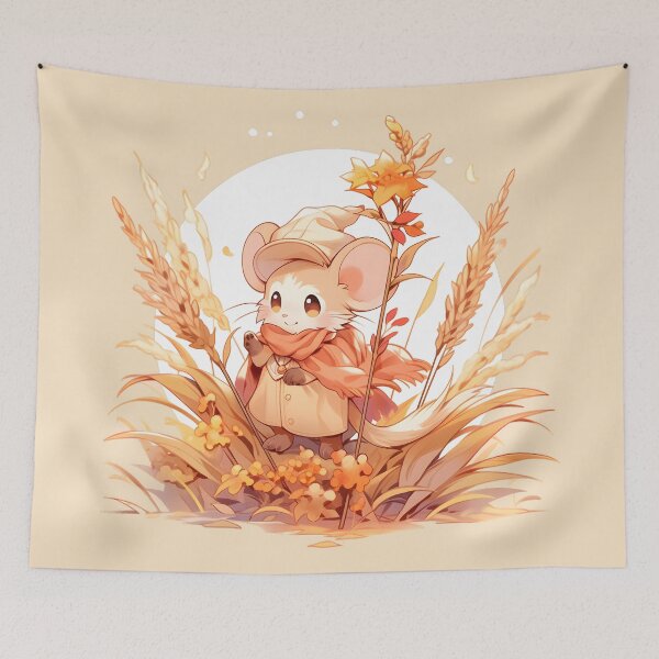 Item preview, Harvest Mouse in Cozy Fall Wheat Field designed and sold by InkedBeasts.