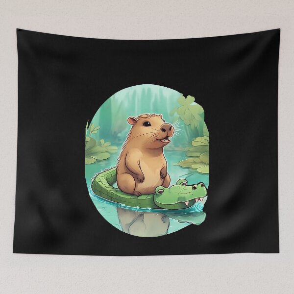 Item preview, Capybara and Alligator Cartoon Companions designed and sold by Mechanical-Artt.