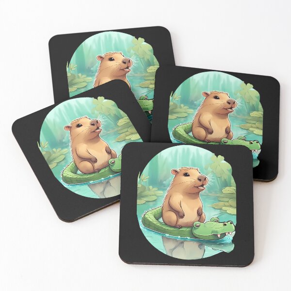 Item preview, Capybara and Alligator Cartoon Companions designed and sold by Mechanical-Artt.