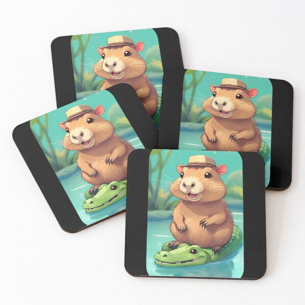 Item preview, Cute Capybara and Alligator Cartoon Adventure designed and sold by Mechanical-Artt.