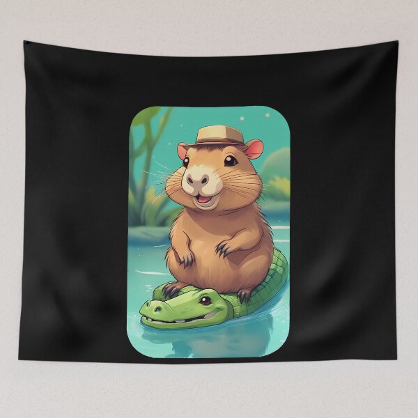 Item preview, Cute Capybara and Alligator Cartoon Adventure designed and sold by Mechanical-Artt.