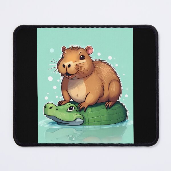 Item preview, Charming Capybara and Alligator Cartoon designed and sold by Mechanical-Artt.