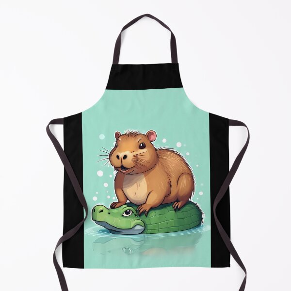 Item preview, Charming Capybara and Alligator Cartoon designed and sold by Mechanical-Artt.