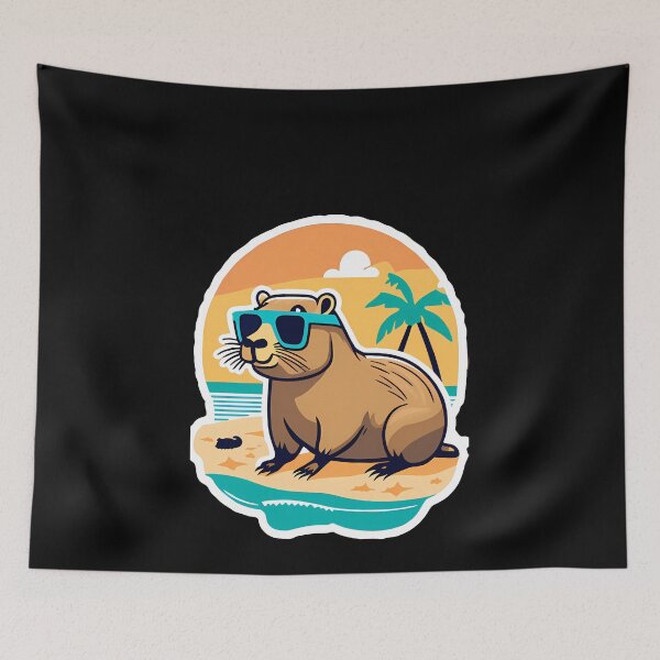 Item preview, Cool Capybara at the Beach designed and sold by Mechanical-Artt.