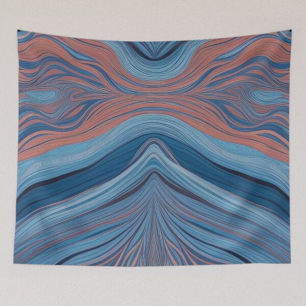 Item preview, Copy of Fluid Serenity: Abstract pattern multi-colored Design with Vector Ripples on a Dark Background pattern designed and sold by PING 999 STUDIO.