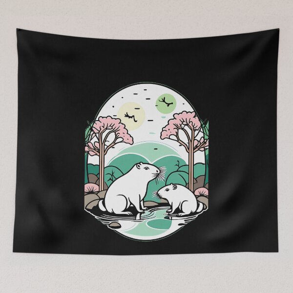 Item preview, Zen Garden Bliss with Capybaras designed and sold by Mechanical-Artt.