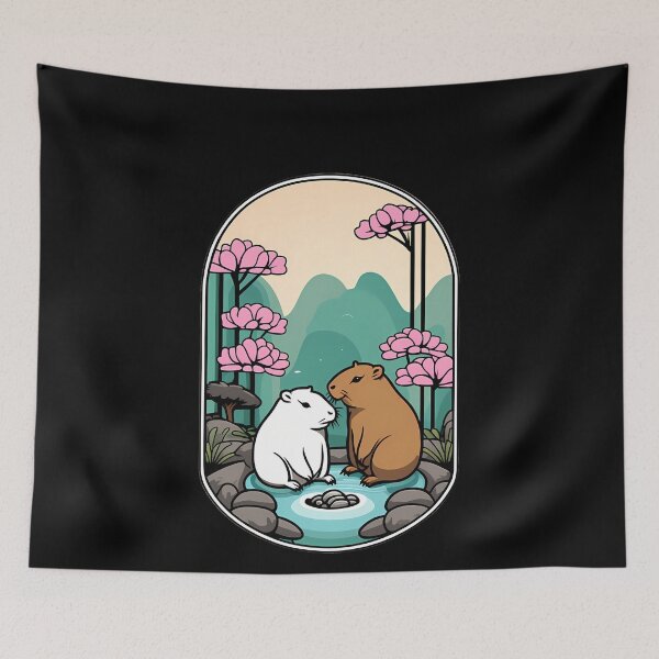 Item preview, Capybara Harmony in the Zen Garden designed and sold by Mechanical-Artt.