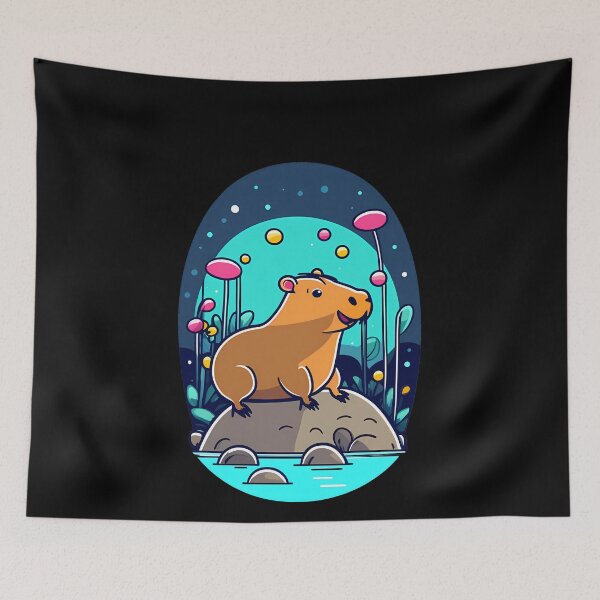 Item preview, Cheerful Capybara Chuckles designed and sold by Mechanical-Artt.
