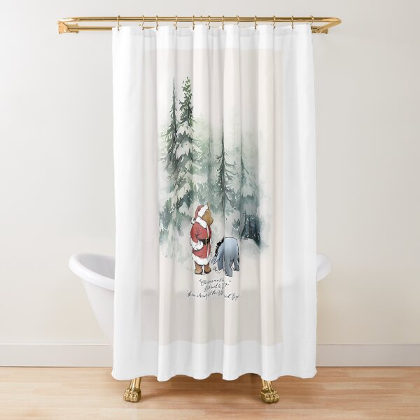 ❌ NEW RELEASE ❌Winnie the Pooh and friends Christmas themed shower store curtain