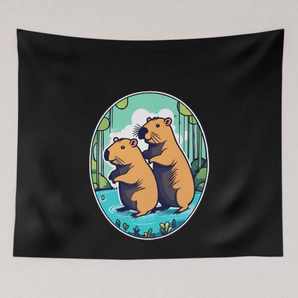 Item preview, Double the Capybara Laughter designed and sold by Mechanical-Artt.