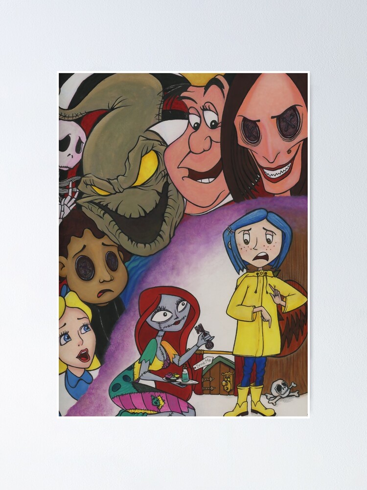 Coraline's Nightmare in Wonderland 2 Poster for Sale by Heathenicia