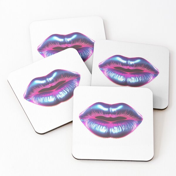 Item preview, Woman Girl Bright Neon Sexy Lips Cosmetic Pink Purple Lips designed and sold by NadeenInspires.