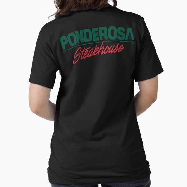 Vista previa del artículo con la obra «Logotipo de la churrasquería Ponderosa vintage», diseñado y vendido por MacieDenesik.