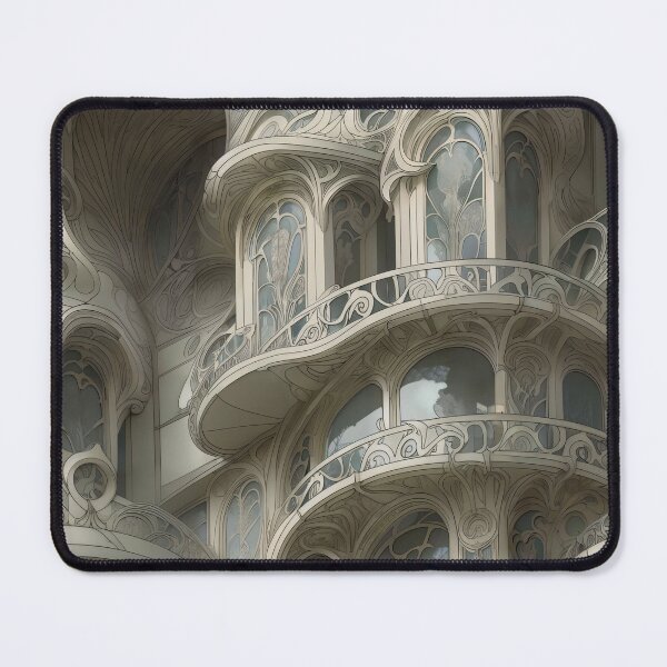 Item preview, Fantasy Art Nouveau Architecture Pattern designed and sold by entwithanaxe.