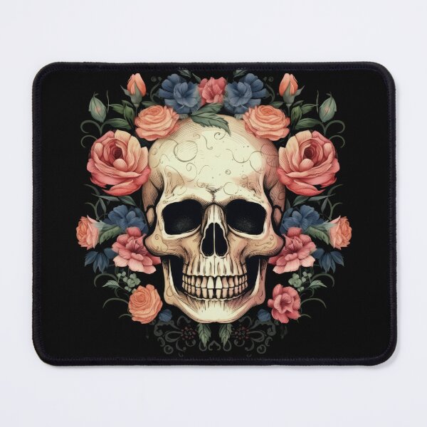 Item preview, Skull with flowers designed and sold by Merchgard.
