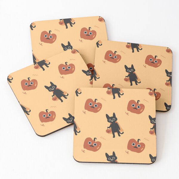 Item preview, Kawaii Cute pastel spooky pumpkin black cat halloween pattern gift designed and sold by TNwandesignart.