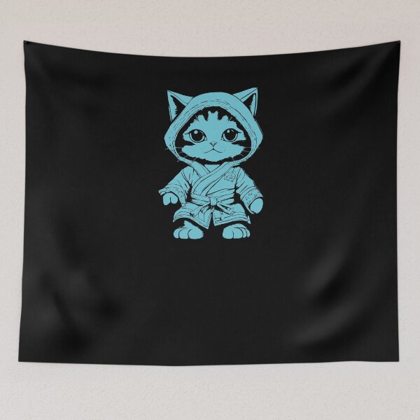 Item preview, Karate Kitten - Cyan designed and sold by Soulemotion.