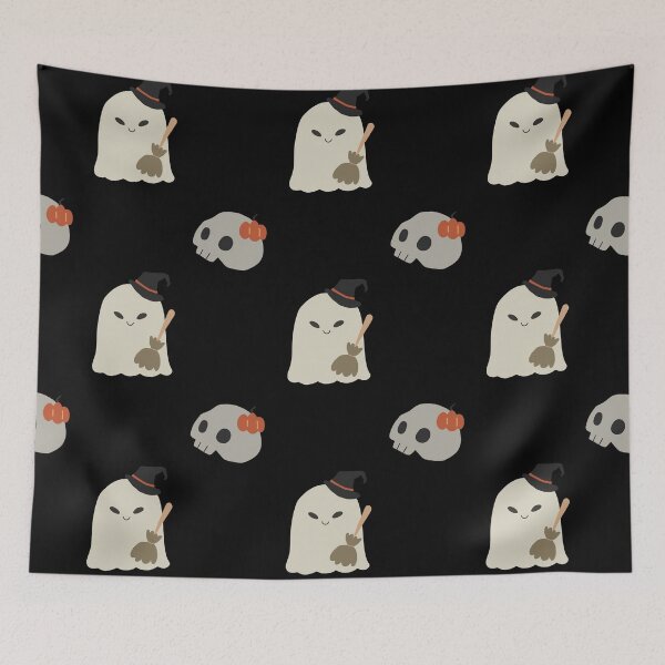 Item preview, Kawaii Cute pastel spooky boo witch skull halloween pattern groovy retro gift designed and sold by TNwandesignart.
