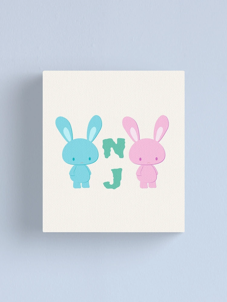 Newjeans logo bunnies rabbit NWJNS kpop Y2K aesthetic/ Blue Pink