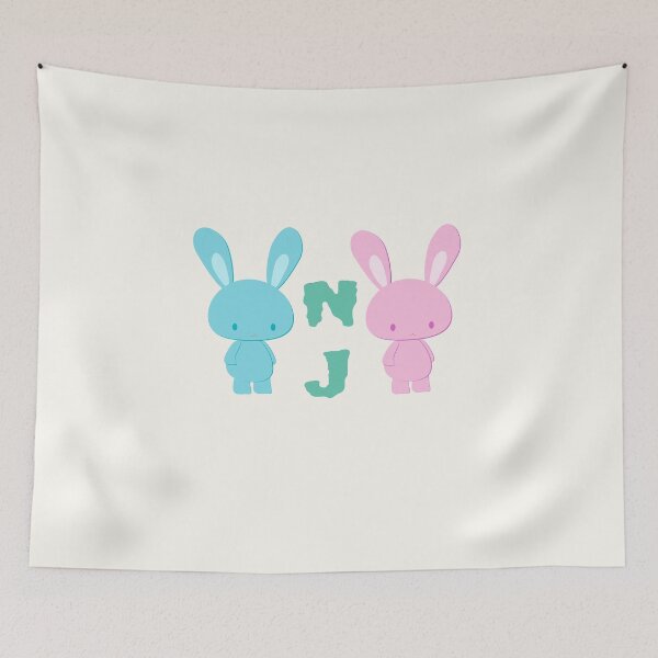 Item preview, Newjeans logo bunnies rabbit NWJNS kpop Y2K aesthetic/ Blue Pink Green designed and sold by SoloAutenica.