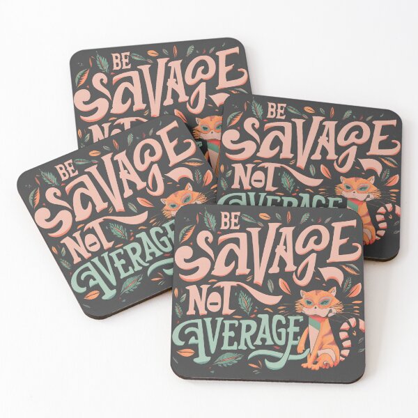 Item preview, Be Savage Not Average - Cat Illustration designed and sold by Adeel Mushtaq.