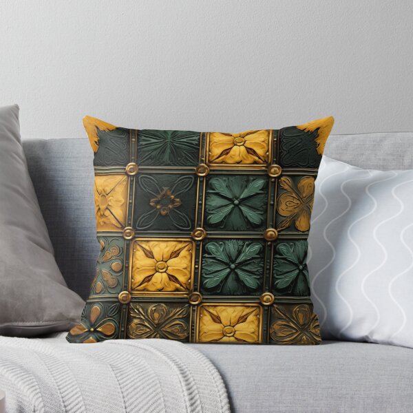 Item preview, Colorful fantasy pattern green gold copper ornaments metallic designed and sold by G-M-Designs.
