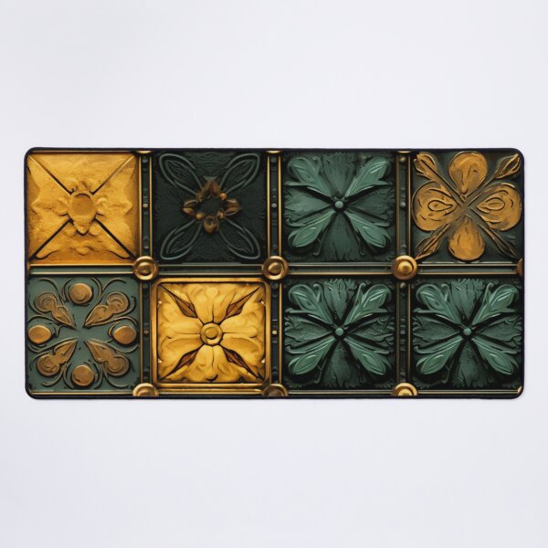 Item preview, Colorful fantasy pattern green gold copper ornaments metallic designed and sold by G-M-Designs.