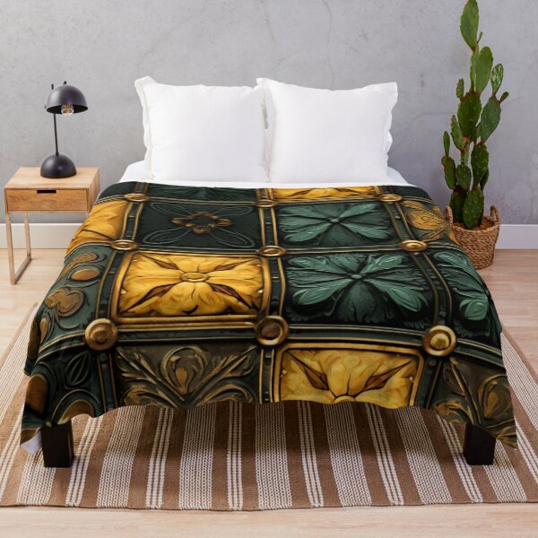Item preview, Colorful fantasy pattern green gold copper ornaments metallic designed and sold by G-M-Designs.