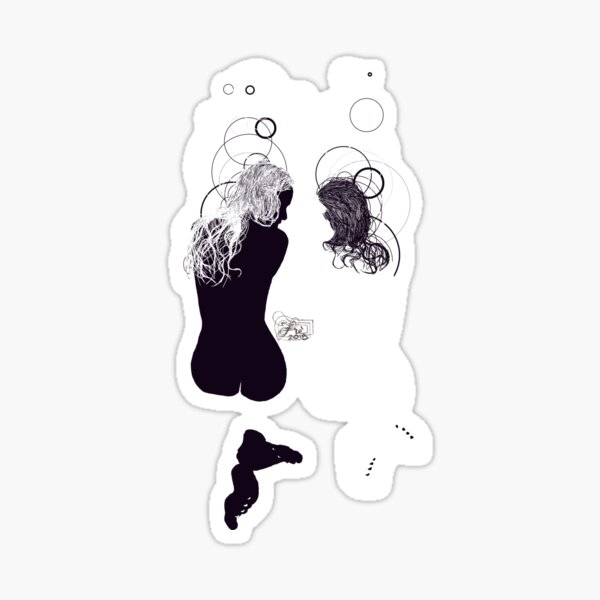 black girl white girl Sticker