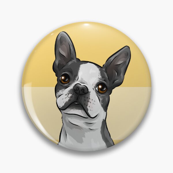 Item preview, Cute Boston Terrier Dog | Yellow Background designed and sold by shirinsart.