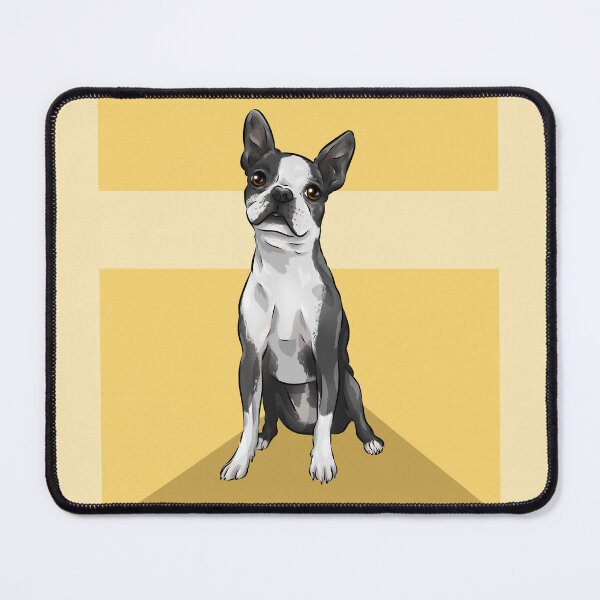 Item preview, Cute Boston Terrier Dog | Yellow Background designed and sold by shirinsart.