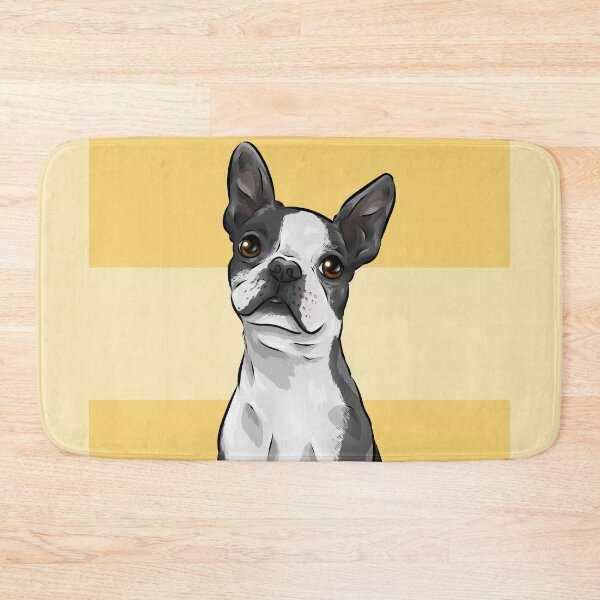 Item preview, Cute Boston Terrier Dog | Yellow Background designed and sold by shirinsart.