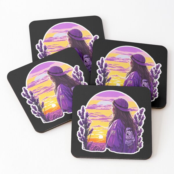 Item preview, Cool Girl Watching Sunset over Lavender Field designed and sold by Ridiculam Toga.