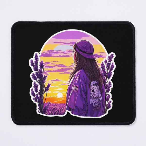 Item preview, Cool Girl Watching Sunset over Lavender Field designed and sold by Ridiculam Toga.