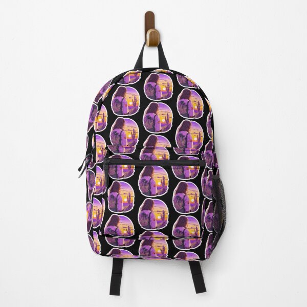 Item preview, Backpacker Girl Watching Sunset over Lavender Field designed and sold by Ridiculam Toga.