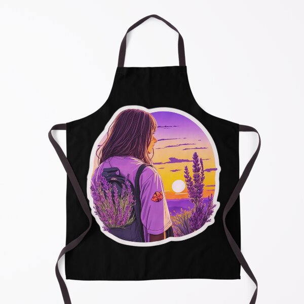 Item preview, Backpacker Girl Watching Sunset over Lavender Field designed and sold by Ridiculam Toga.