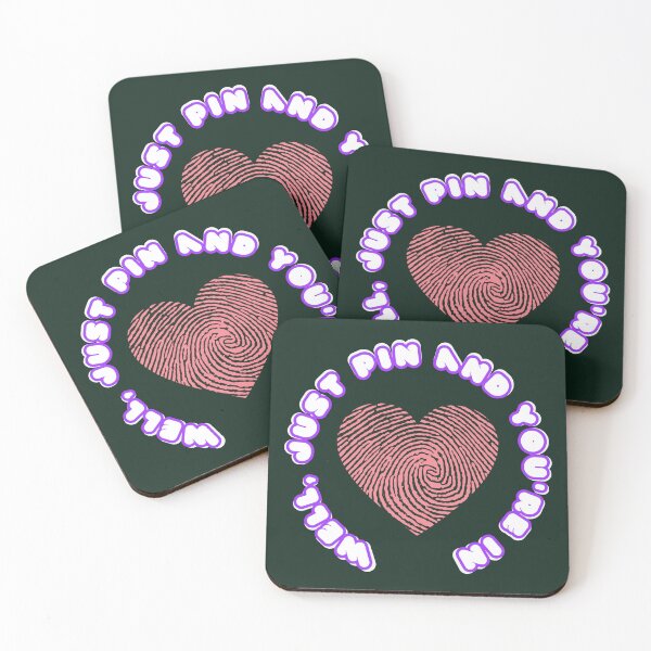 Item preview, Well, just pin and you're in - white letters with a purple border on a black background. designed and sold by SplashTastic.