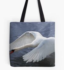 Swan taking off Tote Bag
