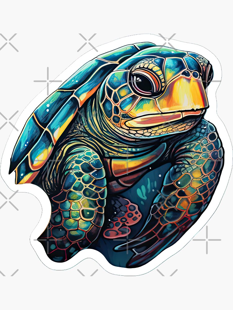 Turtle Painter Paint brush - Turtles - Sticker