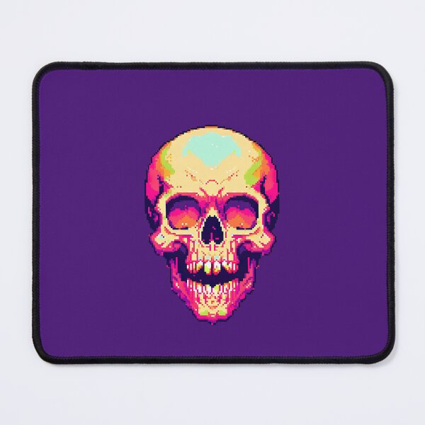 Item preview, Pink Neon Pixel Art Smiling Laughing Skull designed and sold by sμ (smew).