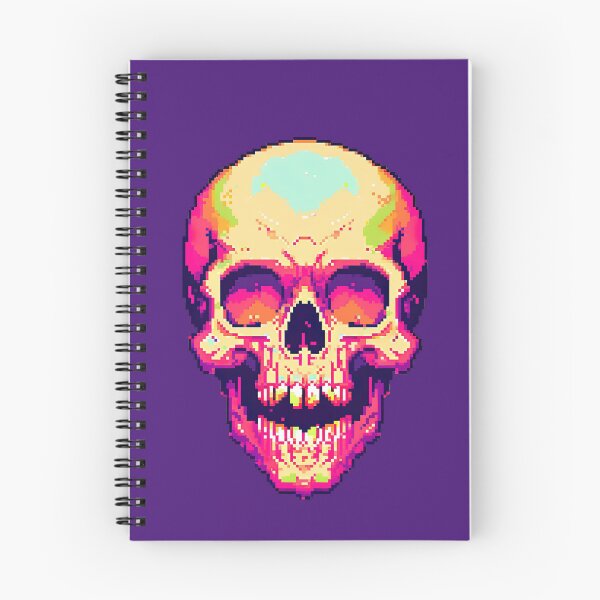 Item preview, Pink Neon Pixel Art Smiling Laughing Skull designed and sold by sμ (smew).