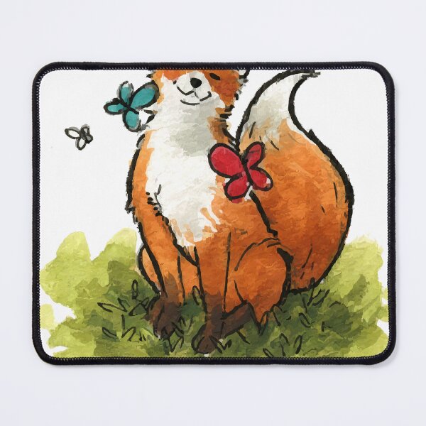 Item preview, Fox with Butterlies Watercolor painting designed and sold by boycemahnke.