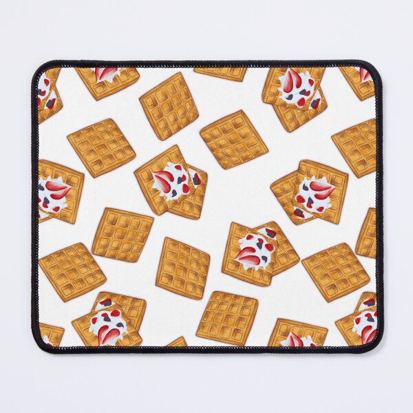 Item preview, Belgian waffles with cream and berries on a white background designed and sold by Natalia Ruzhyna.