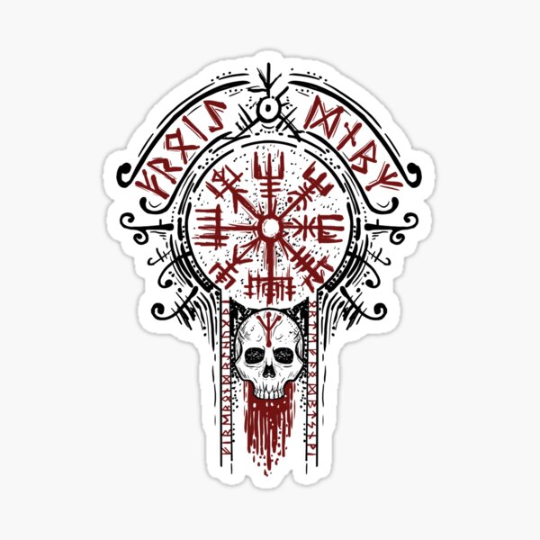 Item preview, Viking vegwvisir with runes designed and sold by BlackForge.