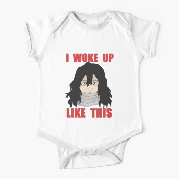 Aizawa Shouta Eraserhead "I woke up like this" Chibi BNHA/MHA Short Sleeve Baby One-Piece