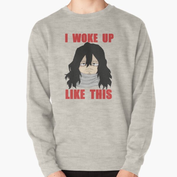 Aizawa Shouta Eraserhead "I woke up like this" Chibi BNHA/MHA Pullover Sweatshirt