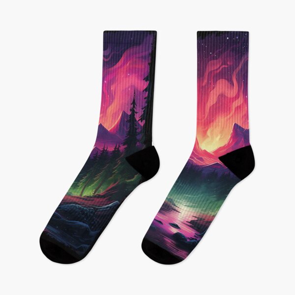 Item preview, Northern Light Aurora Borealis Scenery Mountains Rivers Trees designed and sold by NLTees.